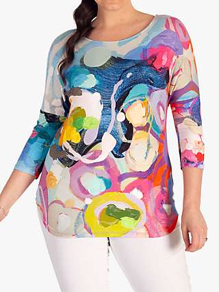 Chesca Abstract Print Jersey Top, Multi