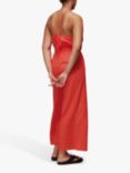 Whistles Jennifer Halter Neck Beach Jumpsuit, Red