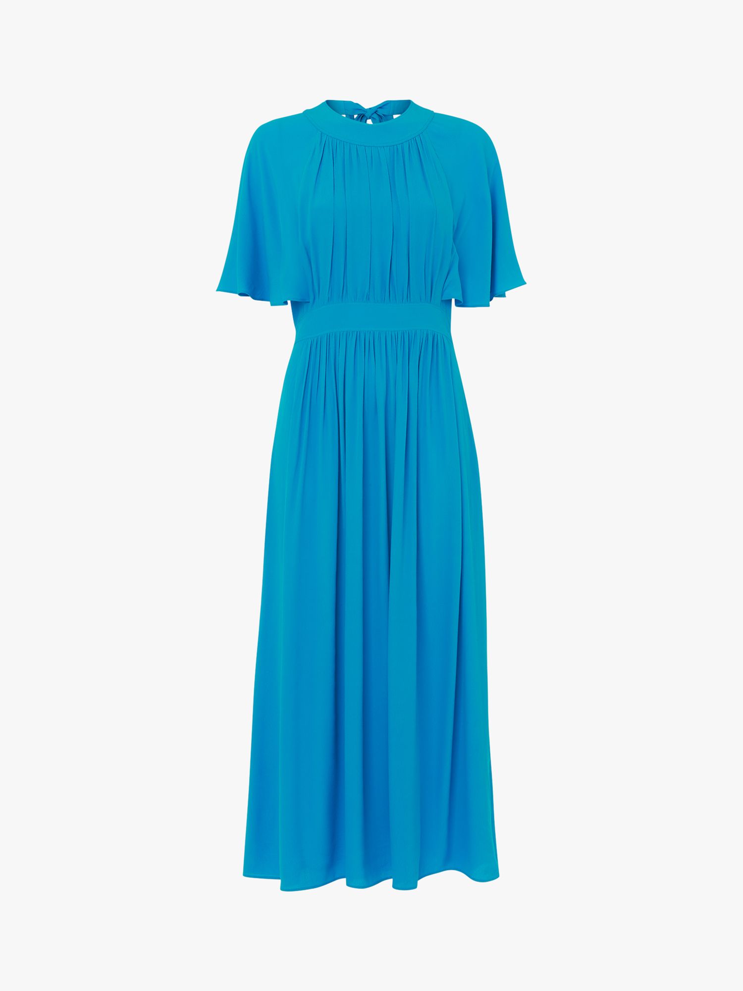 Whistles Amelia Cape Sleeve Midi Dress, Blue at John Lewis & Partners