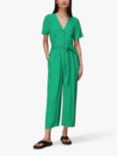 Whistles Stamped Jemma Spot Print Jumpsuit, Green/White