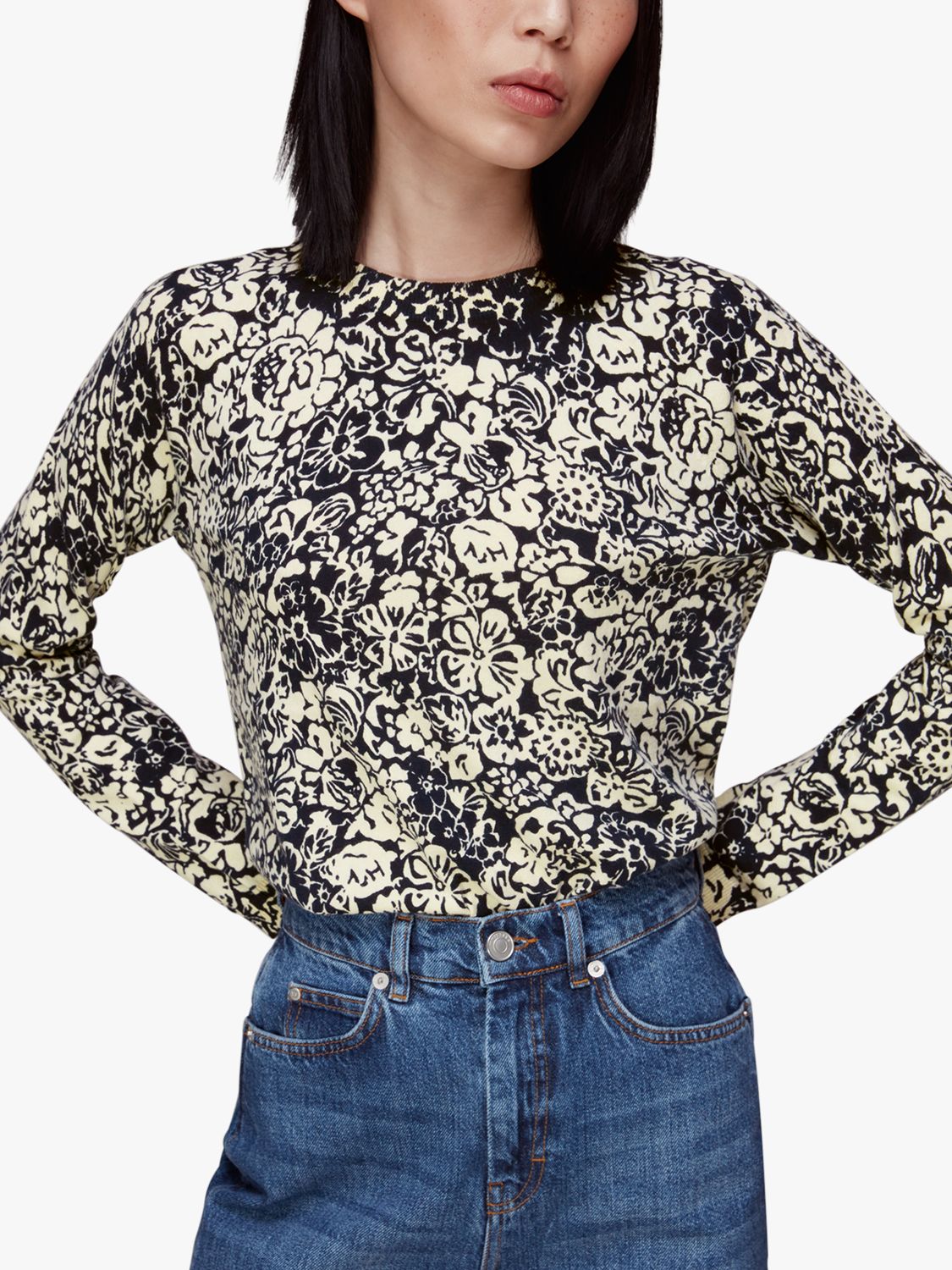 Multicolour Retro Floral Mesh Top, WHISTLES