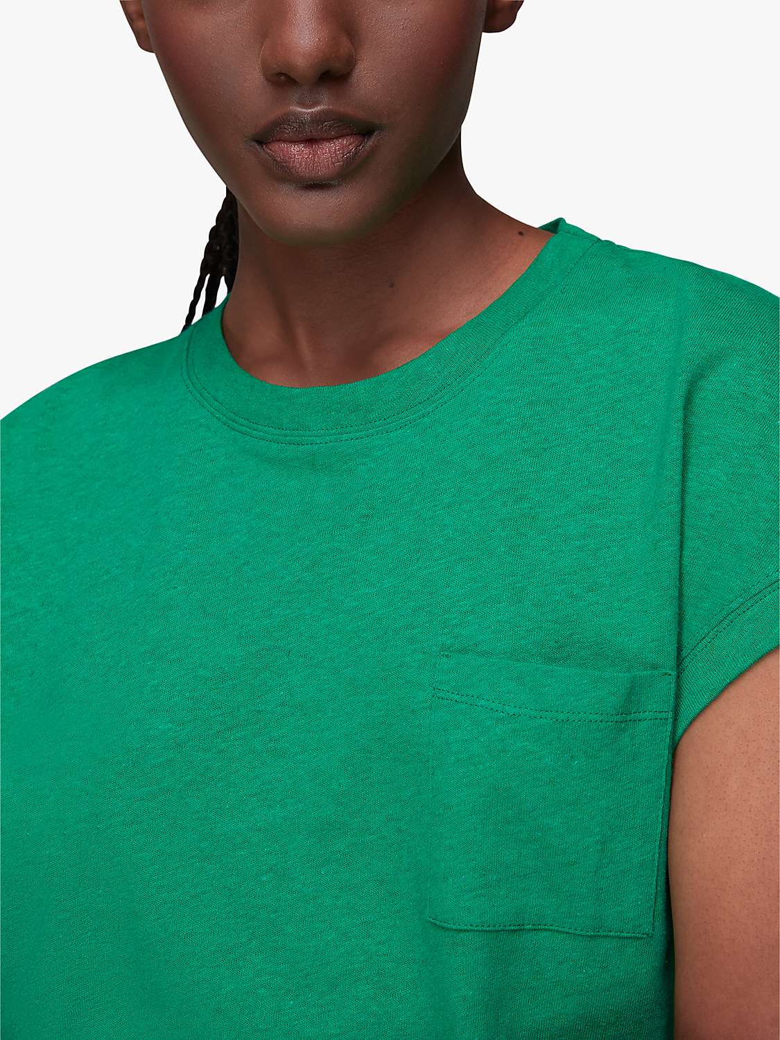 Buy Whistles Ember Linen Blend Pocket T-Shirt Online at johnlewis.com