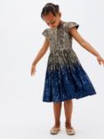 John Lewis Heirloom Collection Ombre Sequin Party Dress, Blue