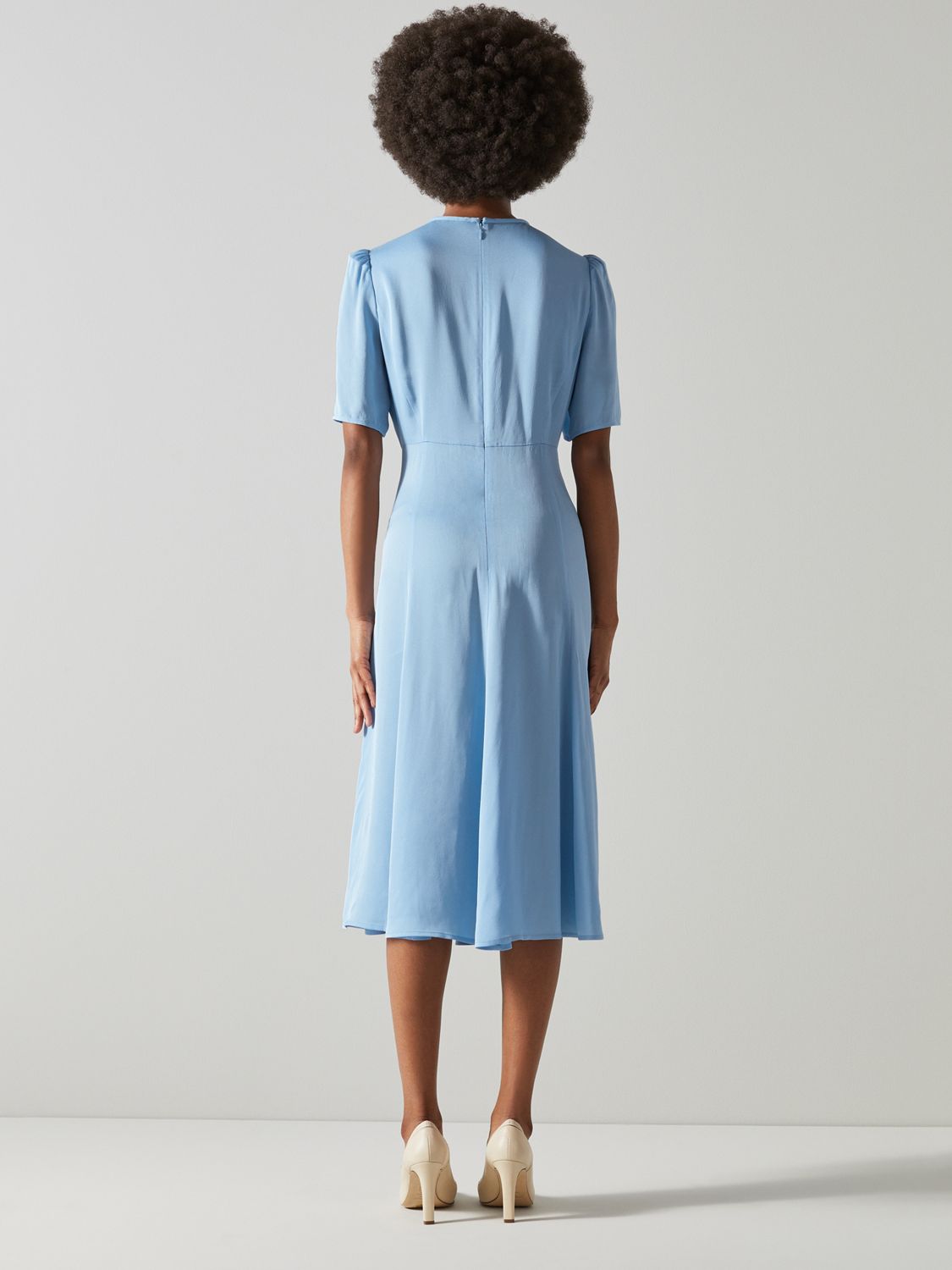 L.K.Bennett Montana Satin Crepe Dress, Hyacinth at John Lewis & Partners