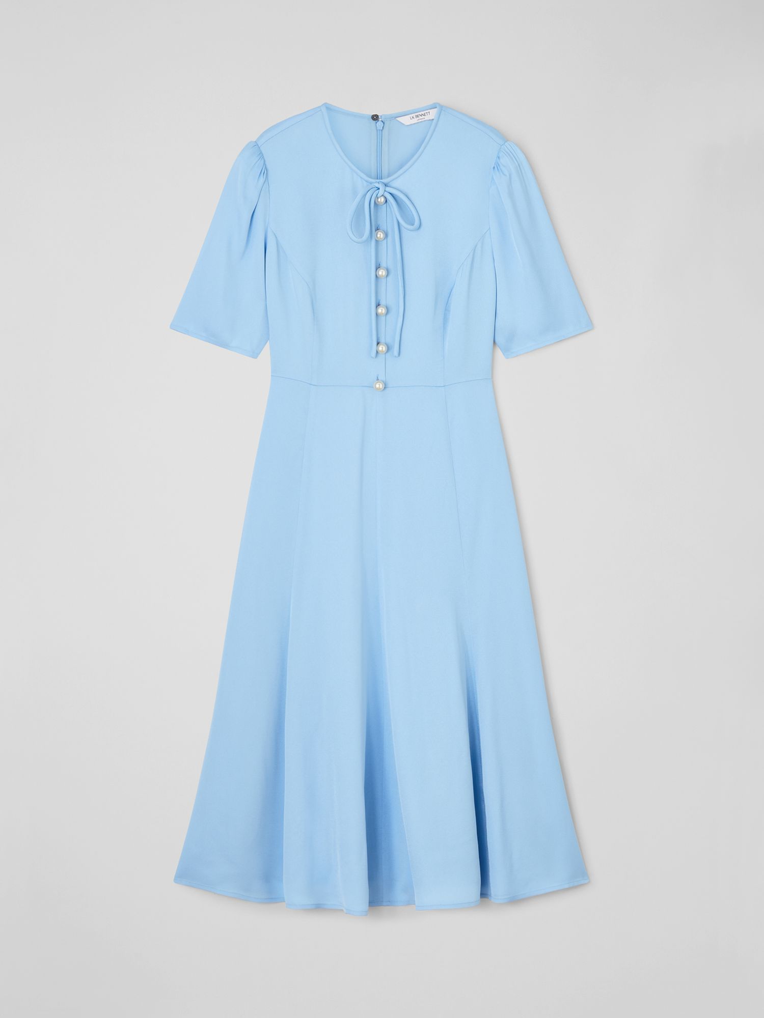 L.K.Bennett Montana Satin Crepe Dress, Hyacinth at John Lewis & Partners