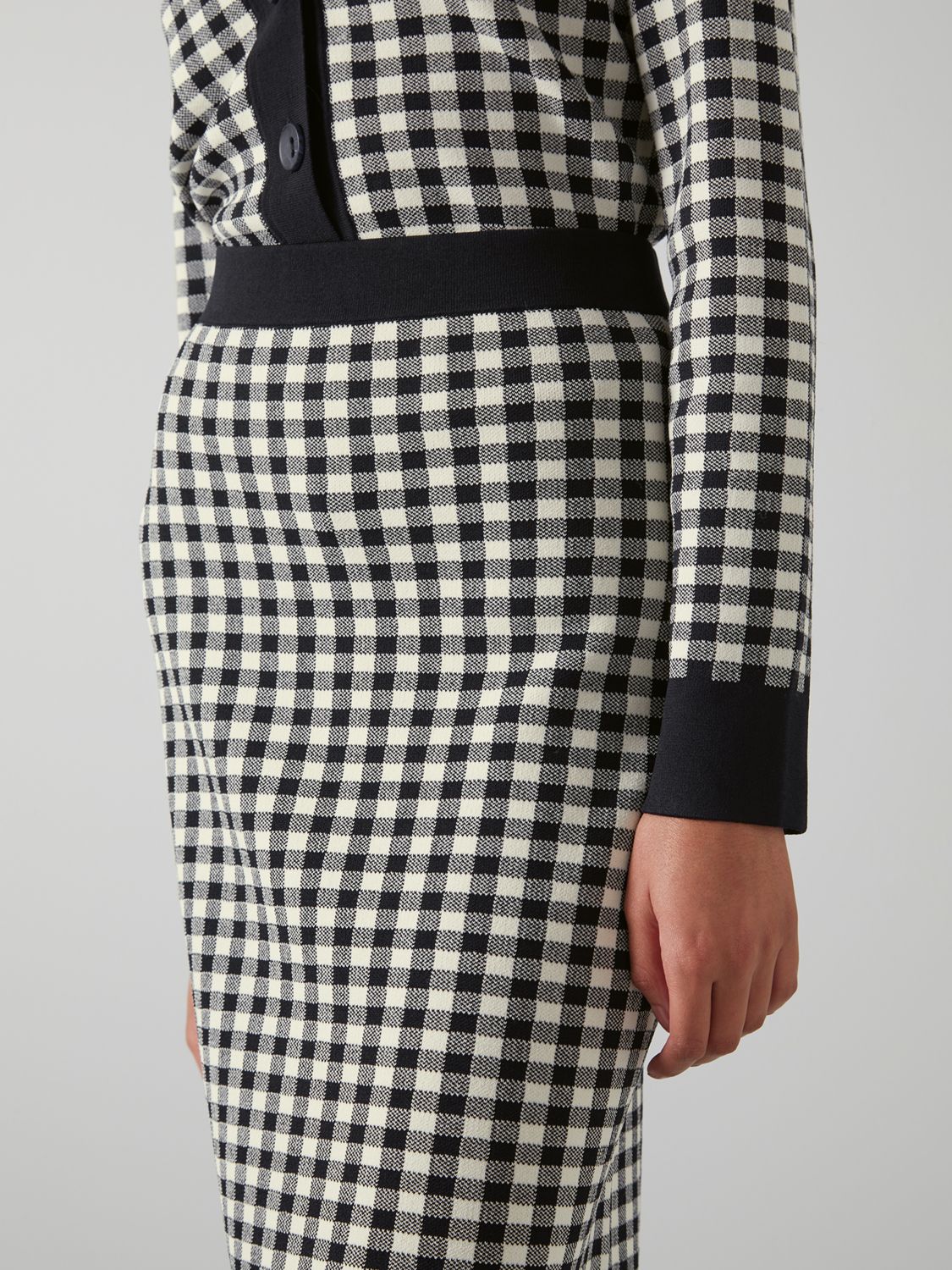 Buy L.K.Bennett Lea Gingham Midi Skirt, Blue/Multi Online at johnlewis.com