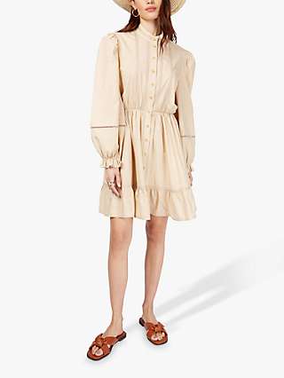 Somerset by Alice Temperley Lace Trim Mini Dress, Neutral