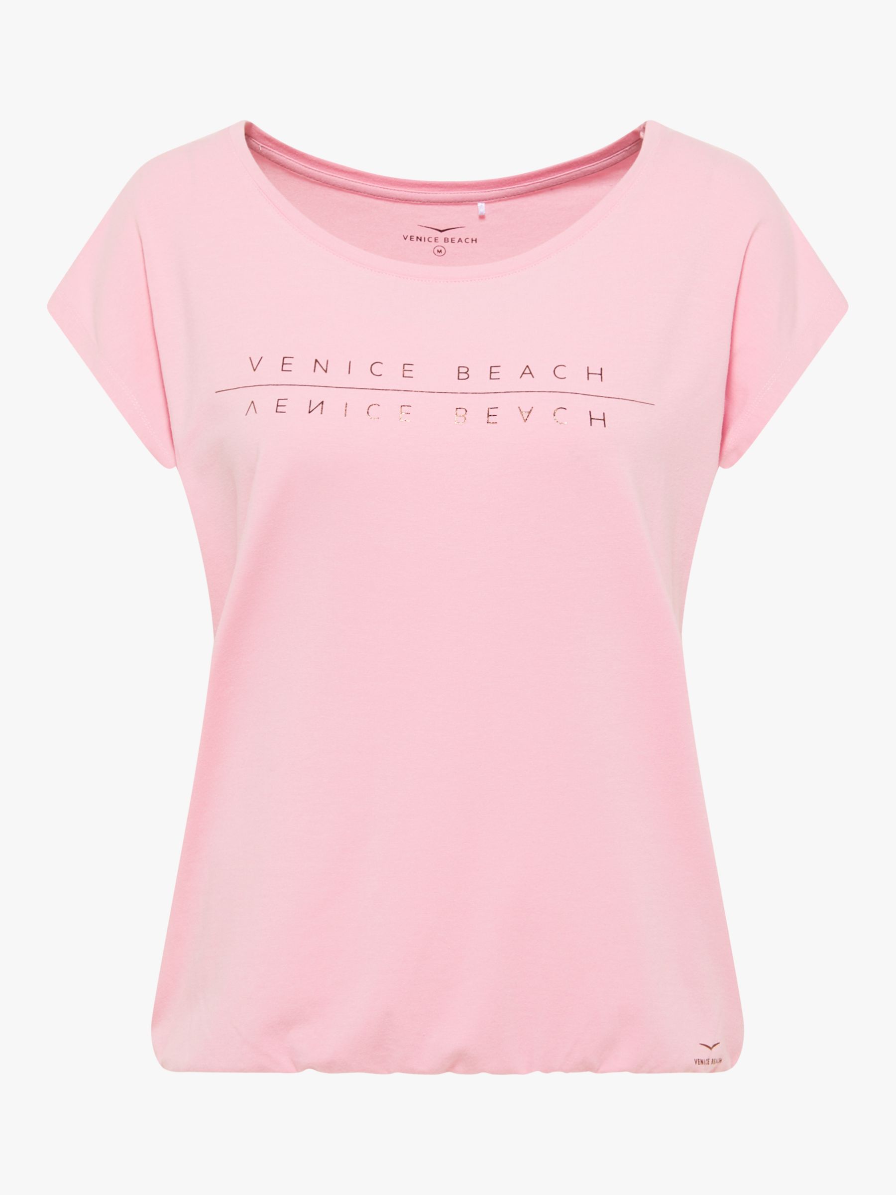 Venice Beach Wonder Short Sleeve Gym Top, Cameo Rose, S