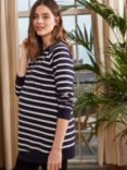 Isabella Oliver Holly Stripe Maternity Sweatshirt, Classic Navy