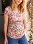 Isabella Oliver Sienna Wildflower Floral EcoVero Maternity Top, Pink