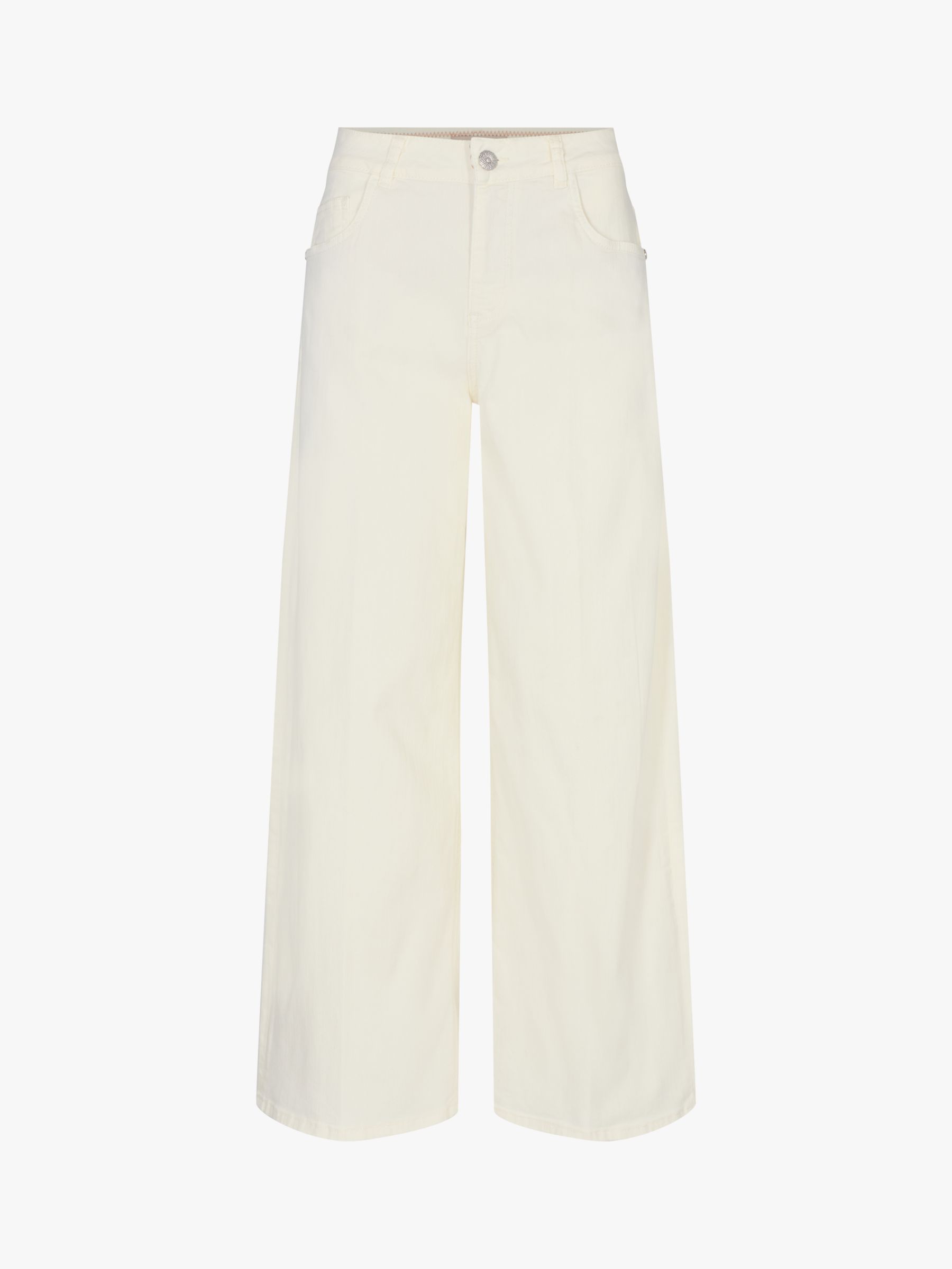 MOS MOSH Reem Spring Wide Leg Jeans, Ecru at John Lewis & Partners