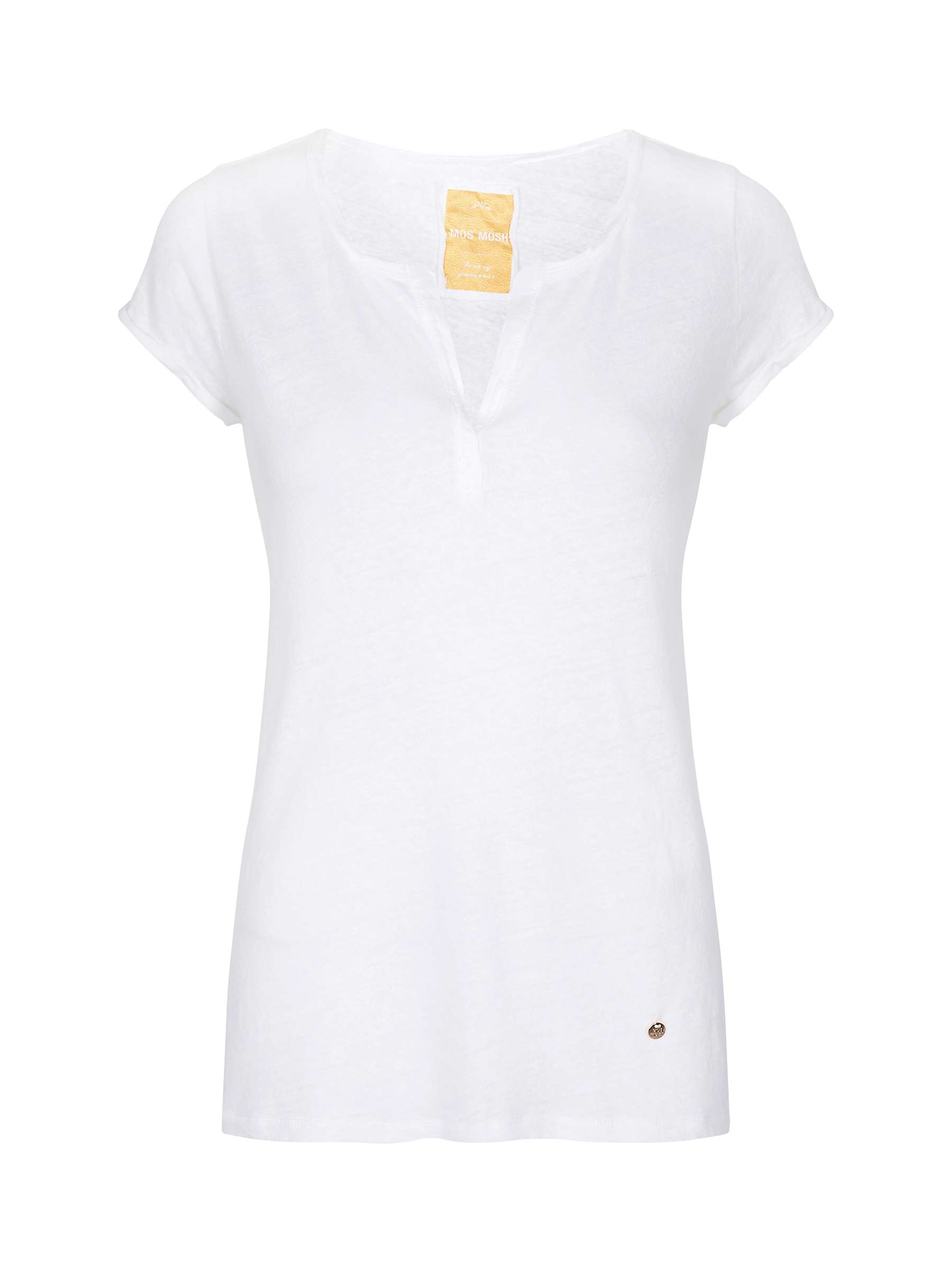 Buy MOS MOSH Troy Linen Cotton Blend T-Shirt, White Online at johnlewis.com