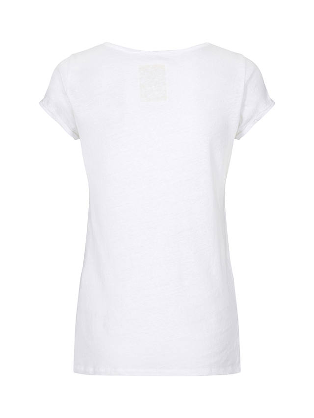 MOS MOSH Troy Linen Cotton Blend T-Shirt, White
