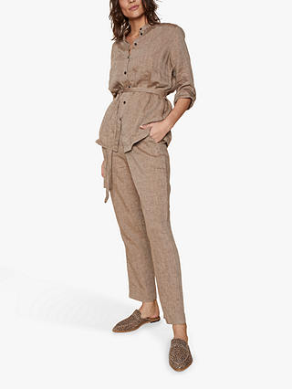 MOS MOSH Gerry Linen Trousers, Chocolate Chip