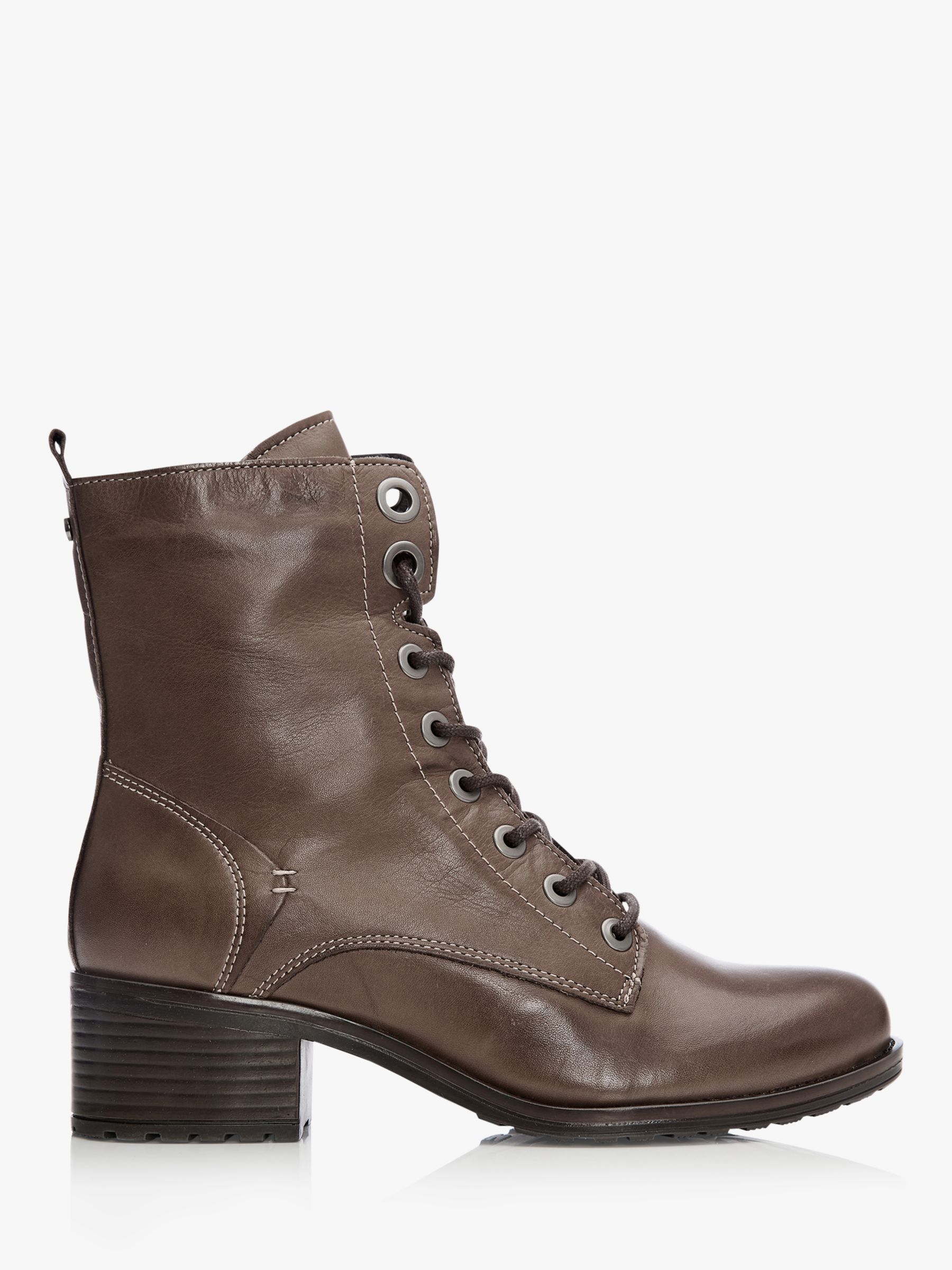 Moda in Pelle Bezzie Leather Lace Up Ankle Boots, Taupe at John Lewis ...