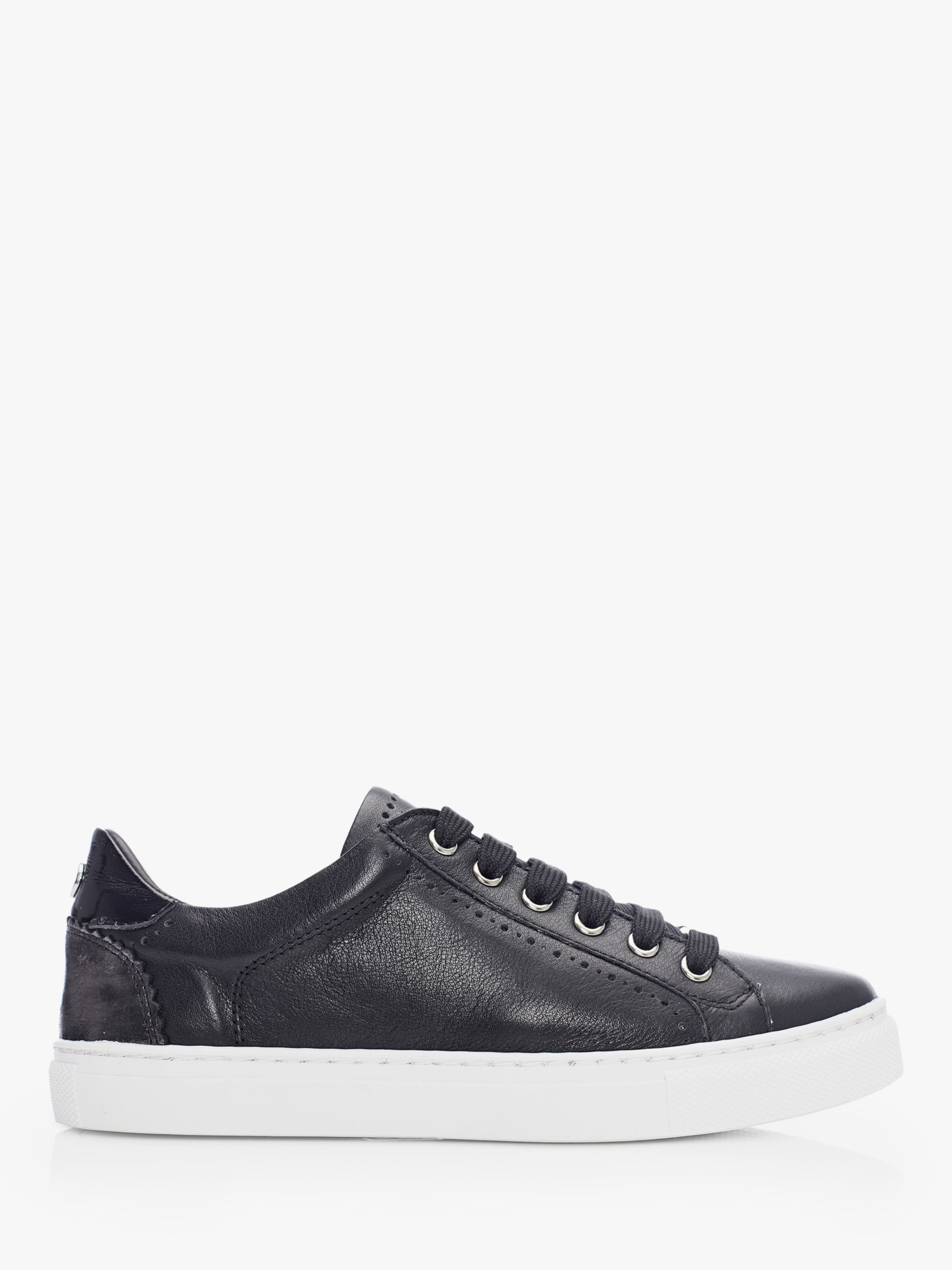 Moda in Pelle Anatoli Leather Lace Up Trainers, Black at John Lewis ...
