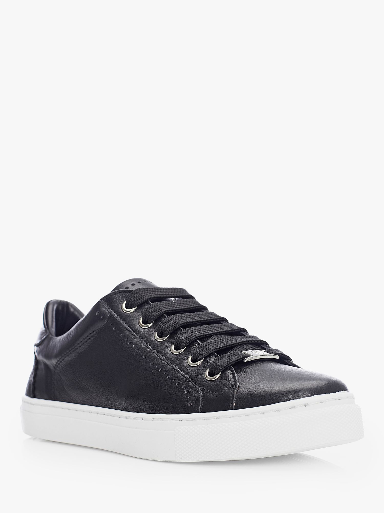 Moda in Pelle Anatoli Leather Lace Up Trainers, Black at John Lewis ...