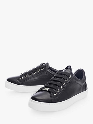 Moda in Pelle Anatoli Leather Lace Up Trainers, Black