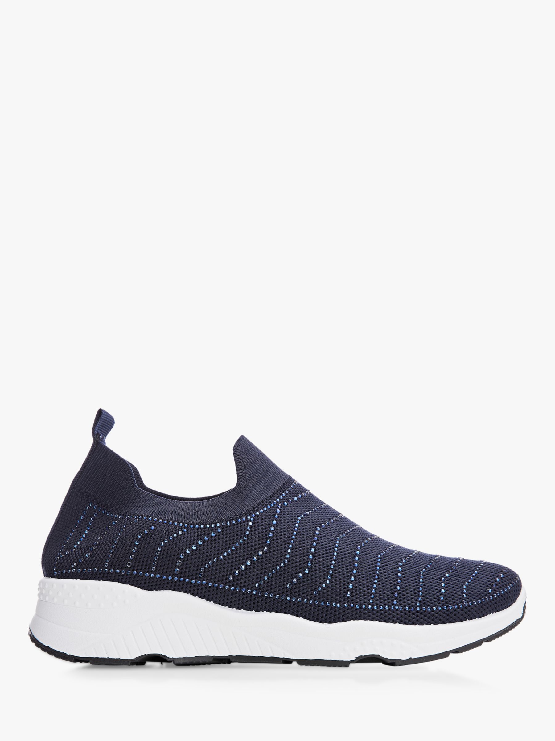 Moda in Pelle Aali Textile Slip On Trainers, Navy at John Lewis & Partners