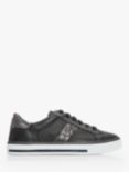 Moda in Pelle Alberry Leather Lace Up Trainers, Black Snake