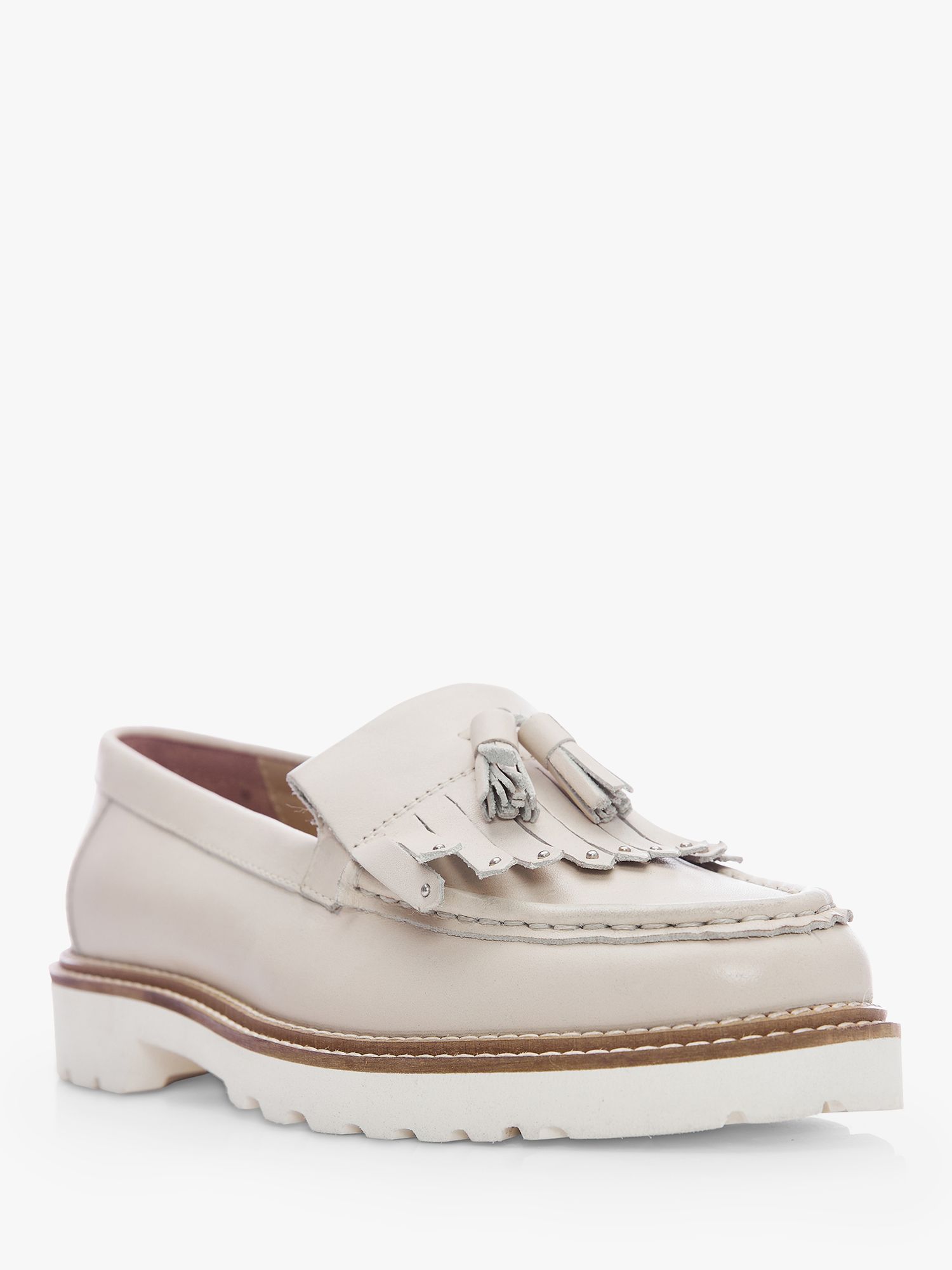Moda in Pelle Elvita Leather Chunky Sole Loafers, Off White at John ...