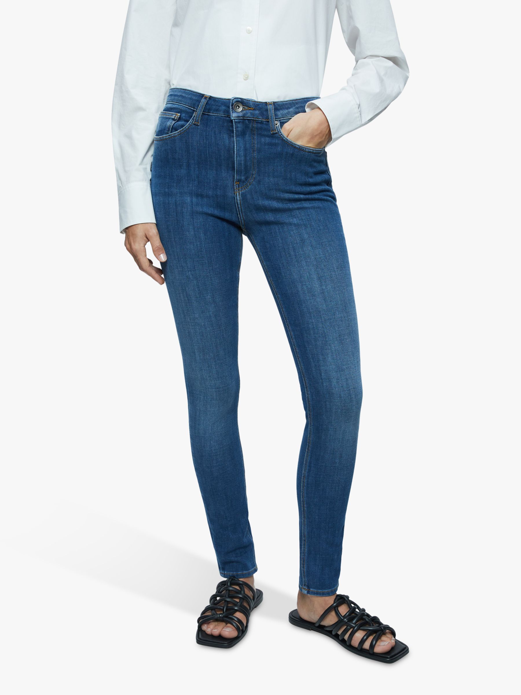 Jigsaw Richmond Skinny Jeans, Vintage Mid Blue at John Lewis & Partners