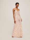 Lace & Beads Milan Sequin Embellished Maxi Dress, Nude