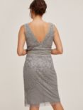 Lace & Beads Louisa Bead Embellished Knee Length Dress, Grey, Grey