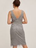 Lace & Beads Louisa Bead Embellished Knee Length Dress, Grey