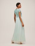 Lace & Beads Picasso Embellished Bodice Cap Sleeve Maxi Dress