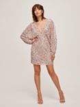 Lace & Beads Astra Sequined Mini Dress, Blush