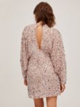 Lace & Beads Astra Sequined Mini Dress, Blush