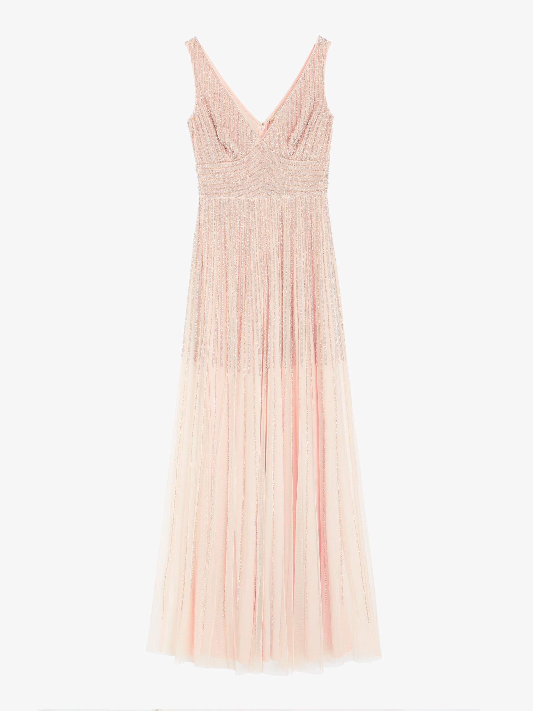 Lace & Beads Lorelai Bead Embellished Maxi Dress, Blush at John Lewis ...