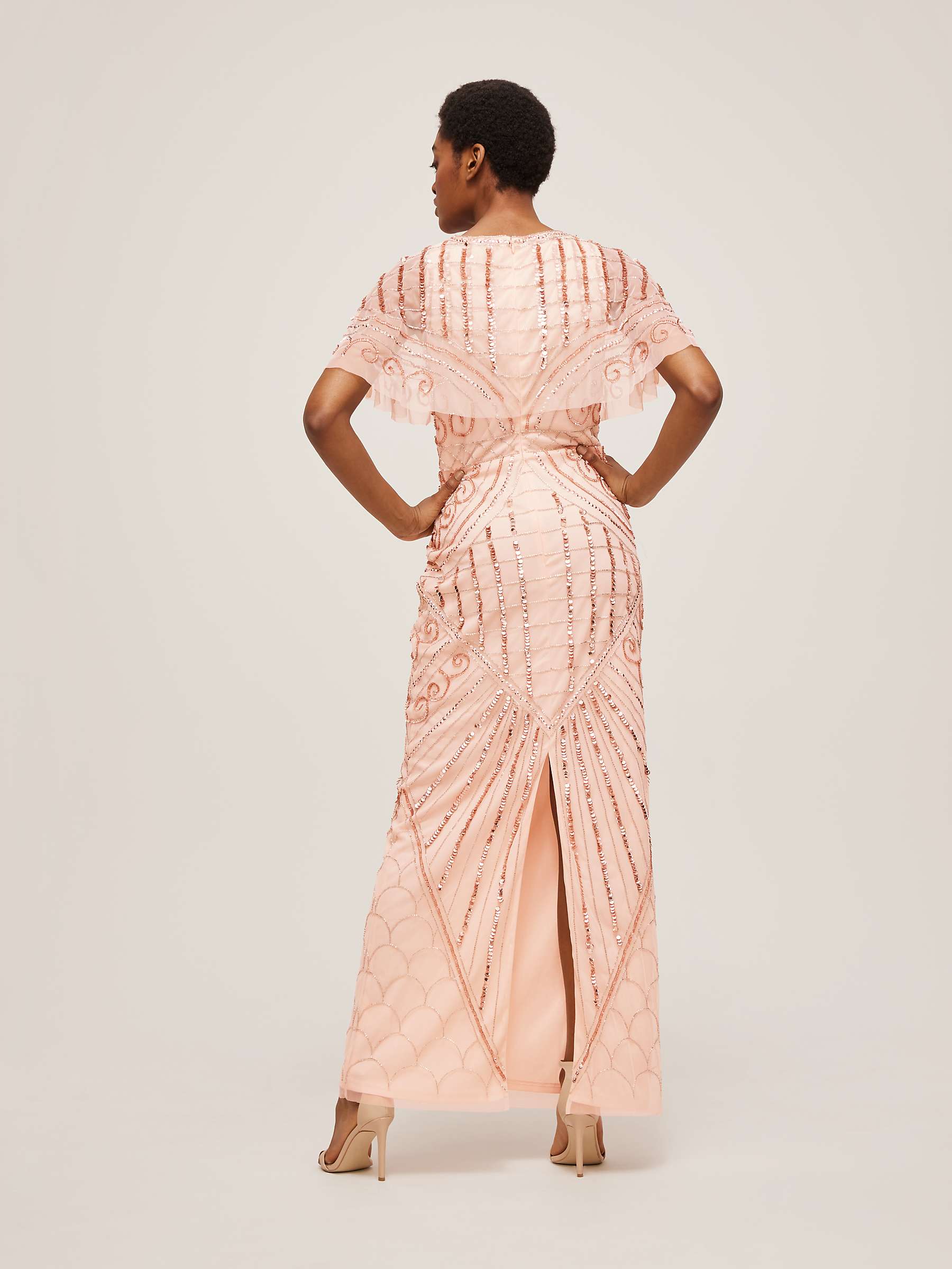 Buy Lace & Beads Marshall Sequin Embellished Cape Sleeve Maxi Dress Online at johnlewis.com