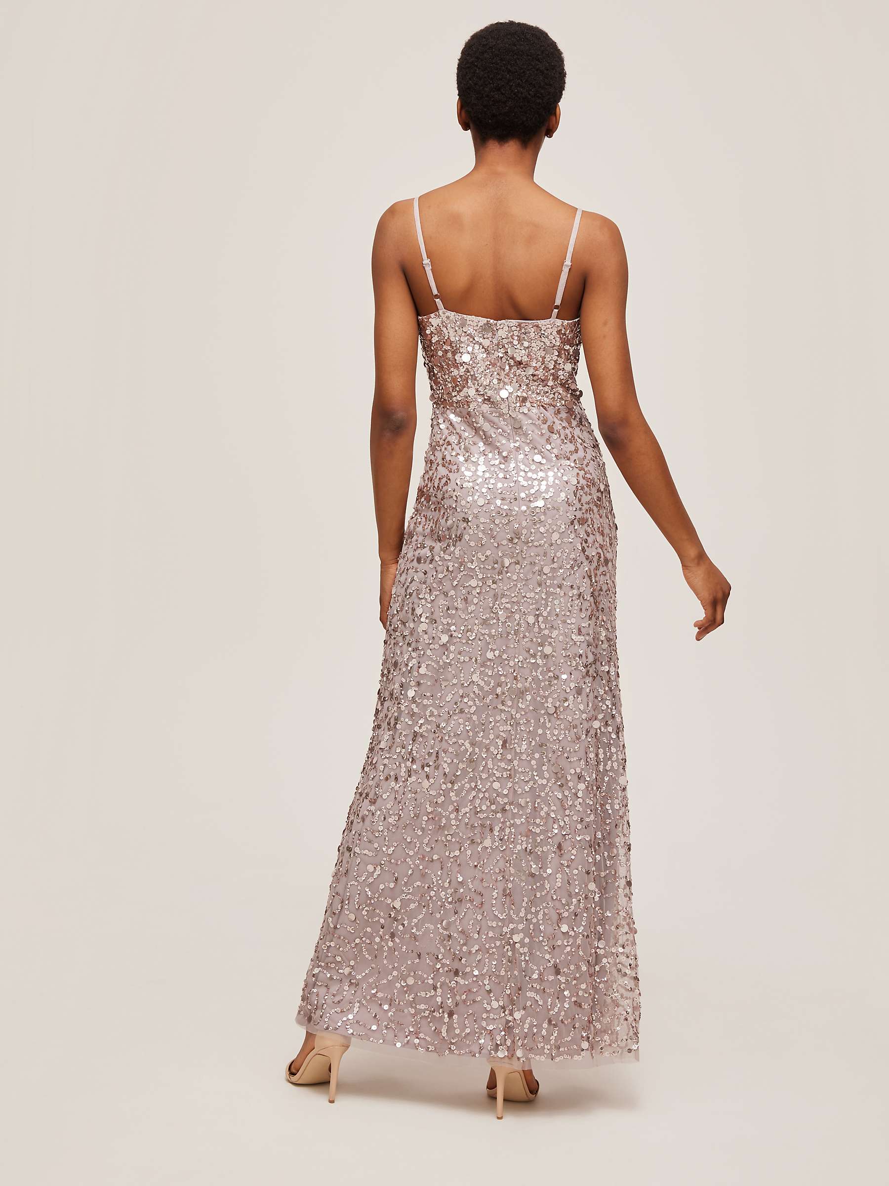 Buy Lace & Beads Betty Bead Embellished Maxi Dress, Champagne Online at johnlewis.com