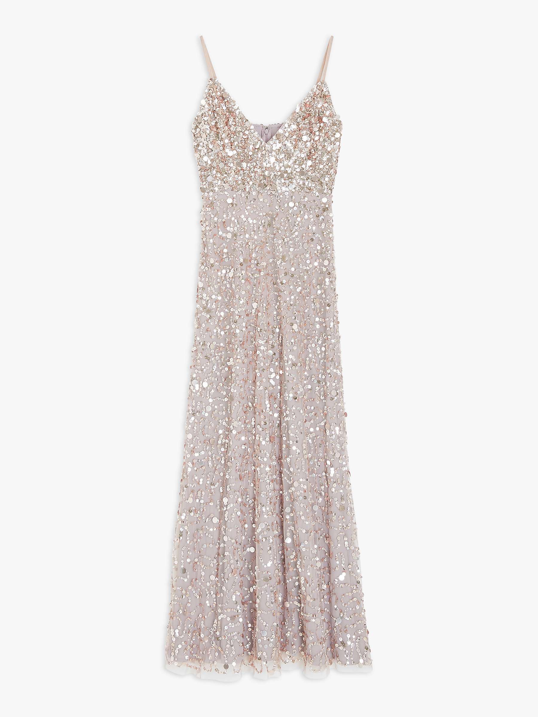Buy Lace & Beads Betty Bead Embellished Maxi Dress, Champagne Online at johnlewis.com