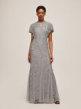 Lace & Beads Sally Embellished Maxi Dress, Grey