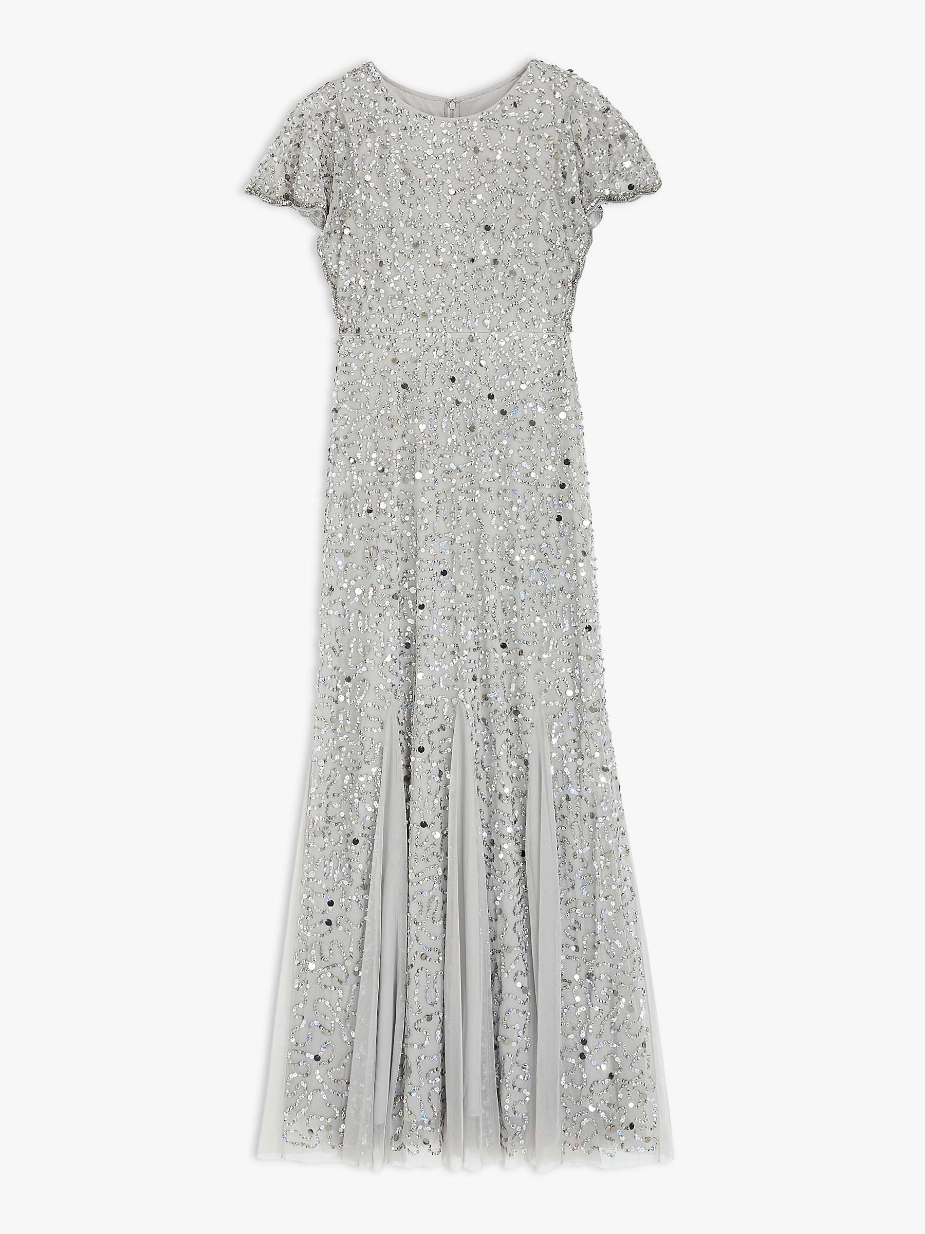 Buy Lace & Beads Sally Embellished Maxi Dress, Grey Online at johnlewis.com