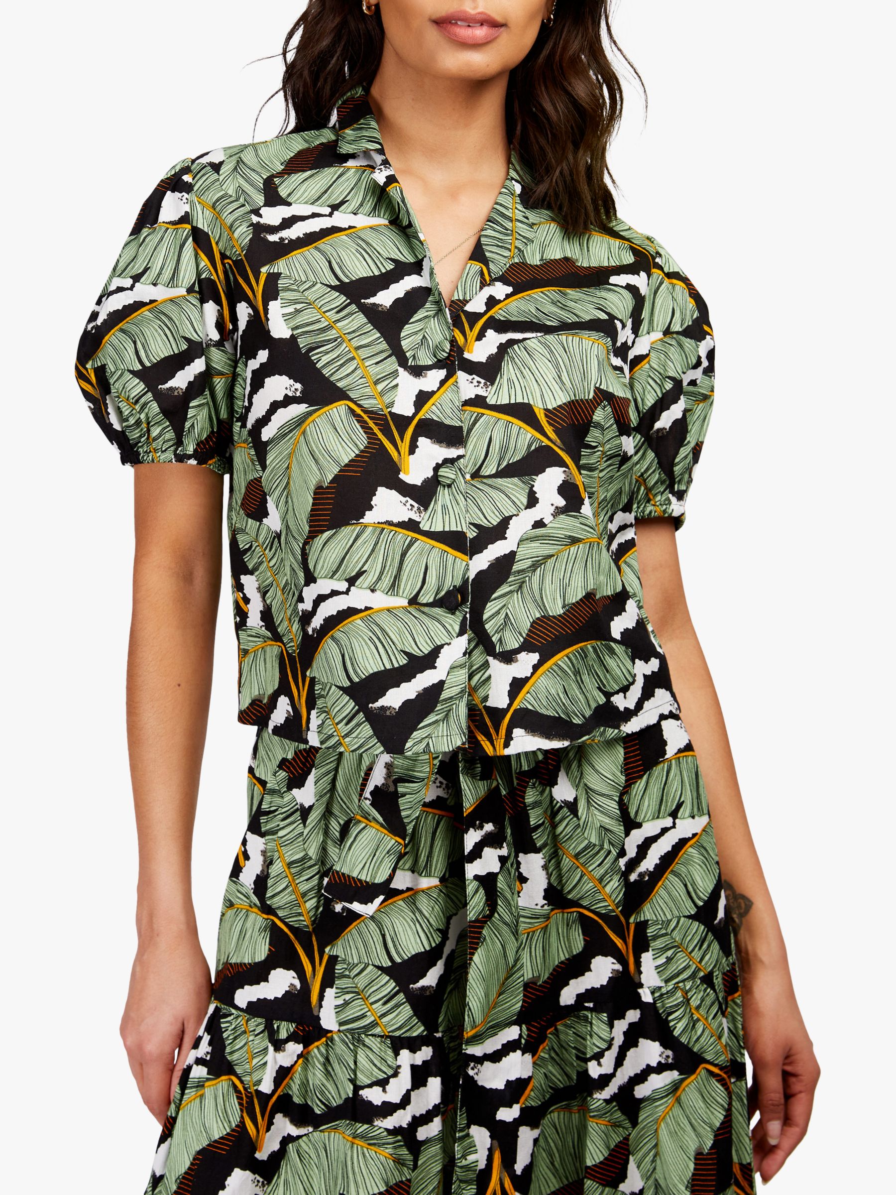 Somerset by Alice Temperley Banana Leaf Blouson Sleeve Shirt, Multi at ...