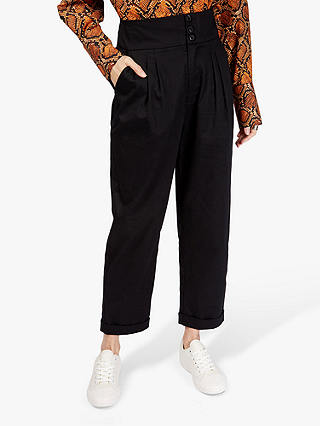Somerset by Alice Temperley High Waist Cotton Trousers, Black