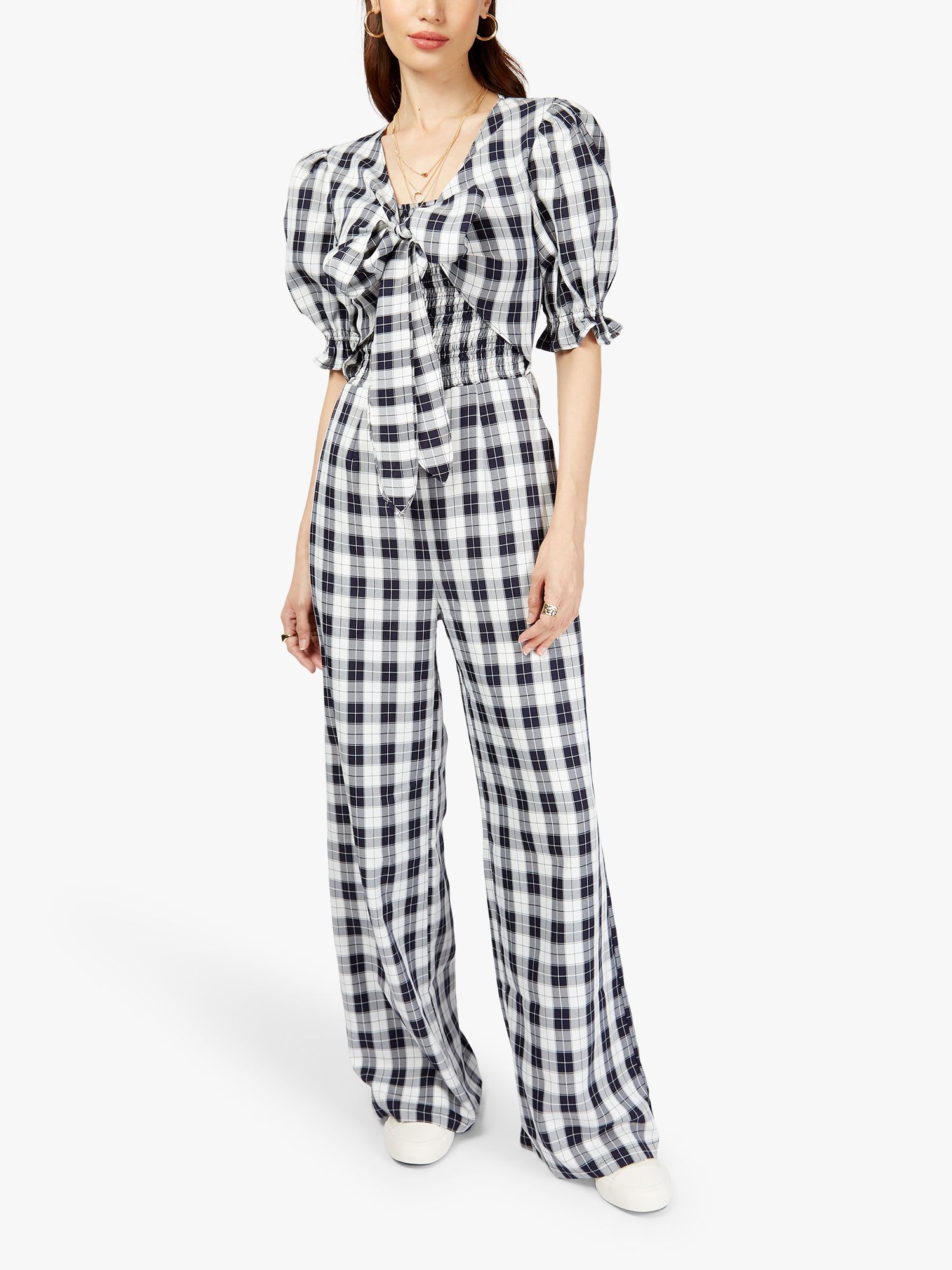 Somerset by Alice Temperley Check Jumpsuit, Navy at John Lewis & Partners