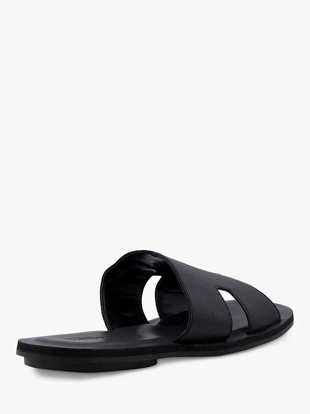 Dune Incense Embossed Leather Sandals, Black-leather