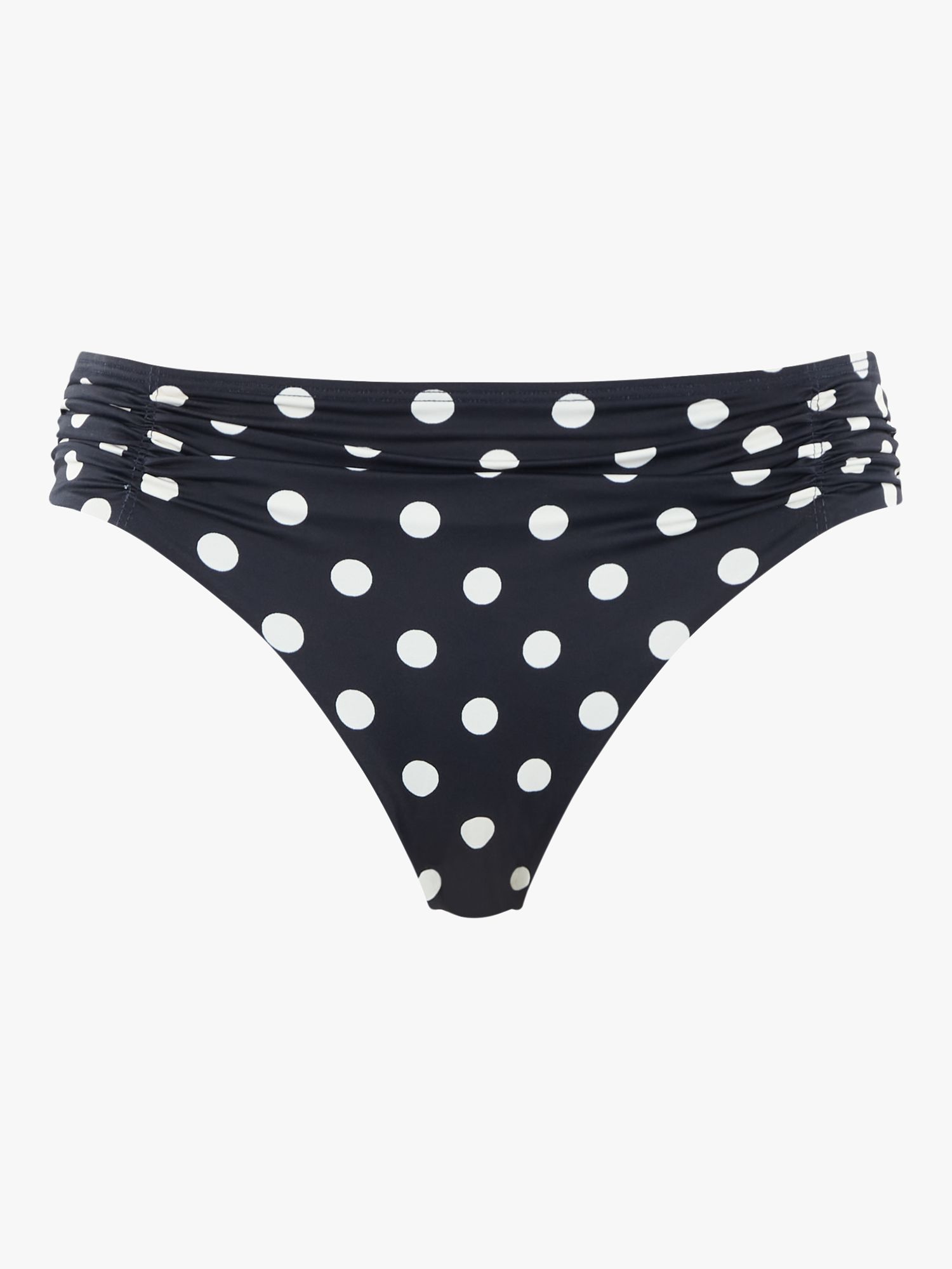 Buy Panache Anya Riva Spot Gathered Bikini Bottoms, Navy/Vanilla Online at johnlewis.com