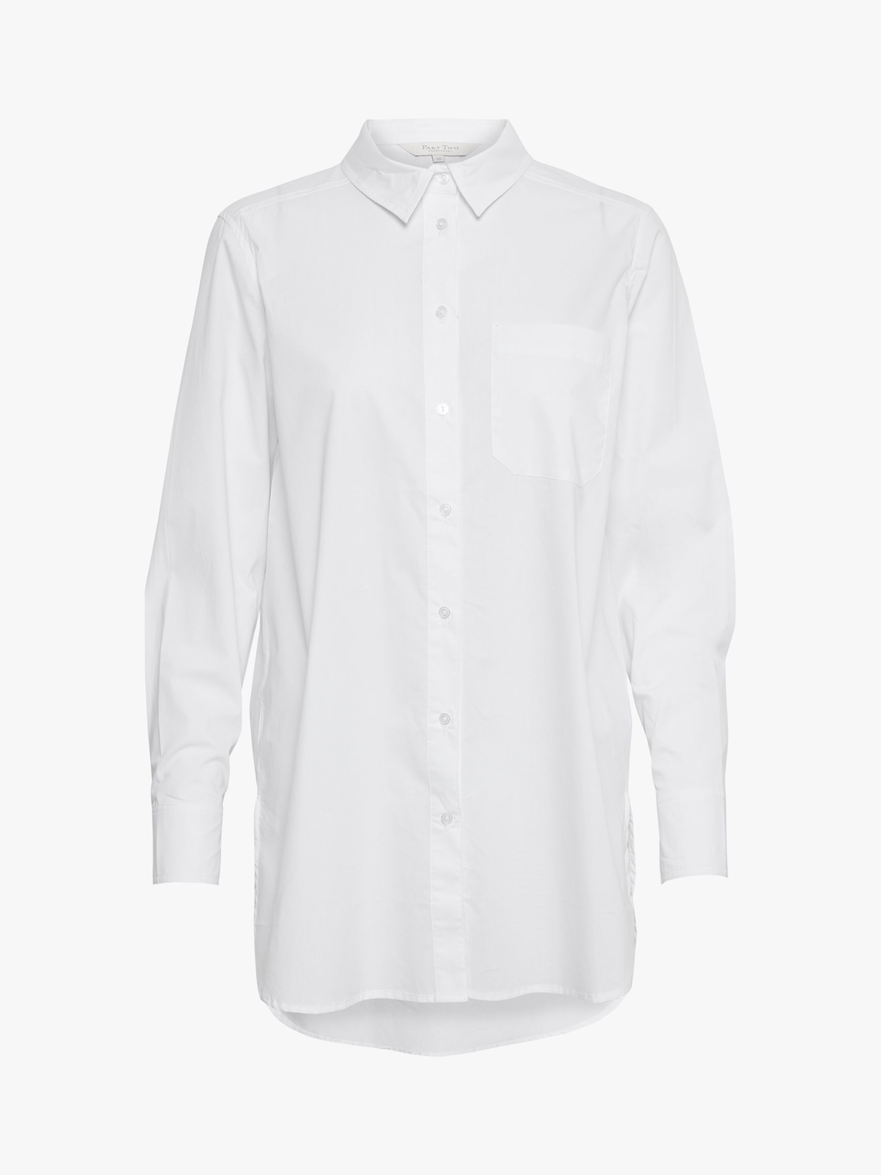 Part Two Lulas Long Poplin Shirt, White at John Lewis & Partners