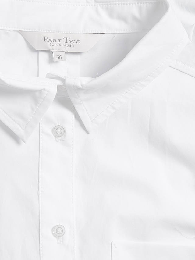 Part Two Lulas Long Poplin Shirt, White