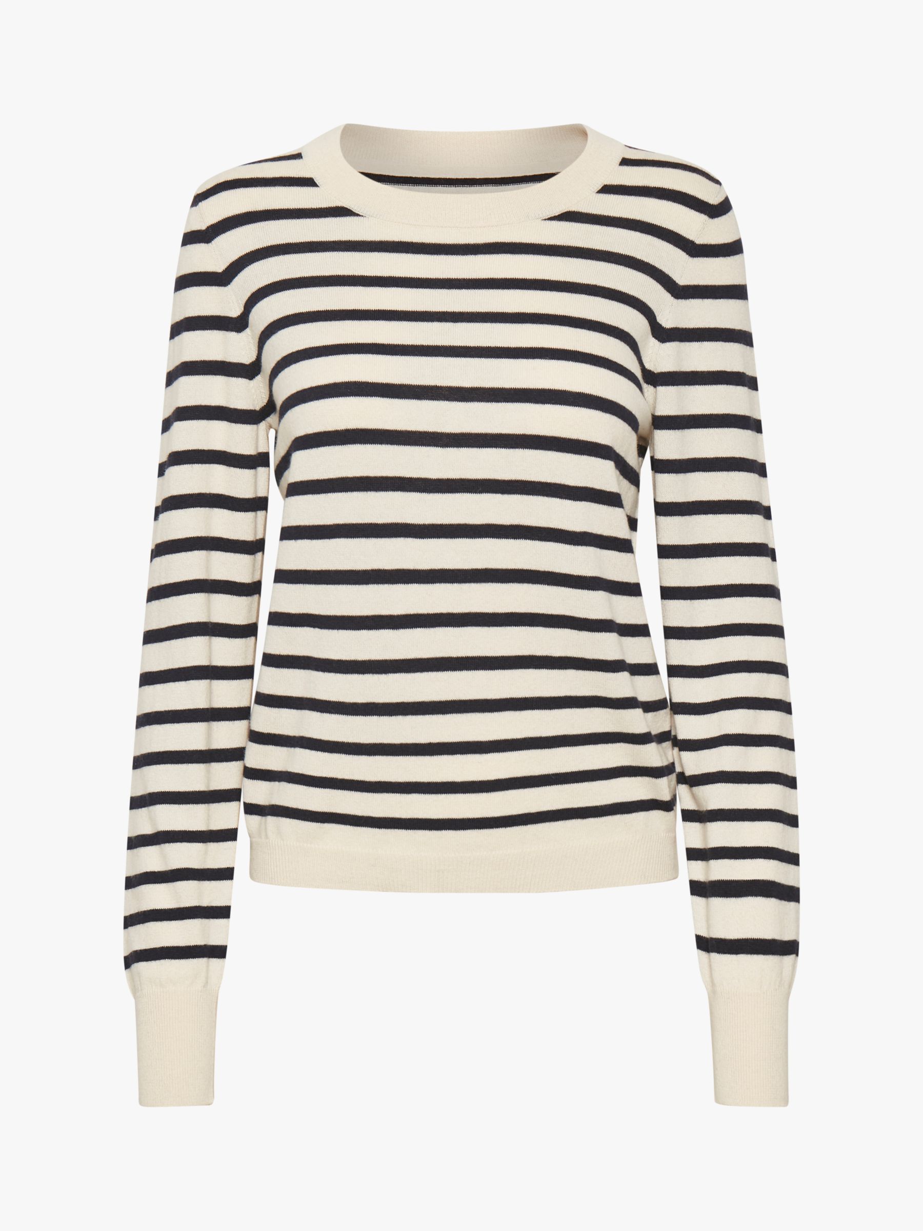 Part Two Gertie Striped Cashmere Blend Jumper, Navy at John Lewis ...