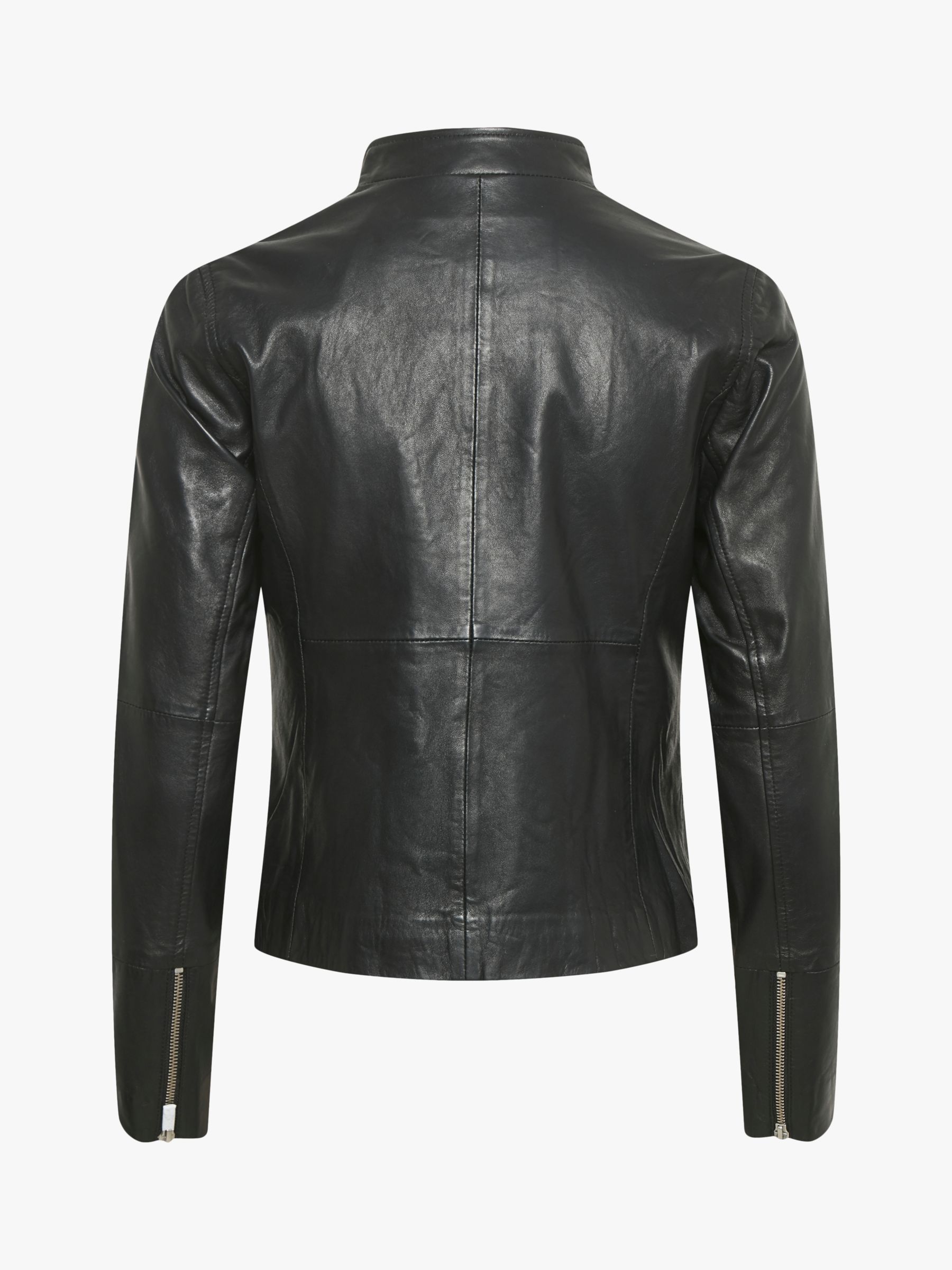 Buy Part Two Frances Leather Biker Jacket, Black Online at johnlewis.com