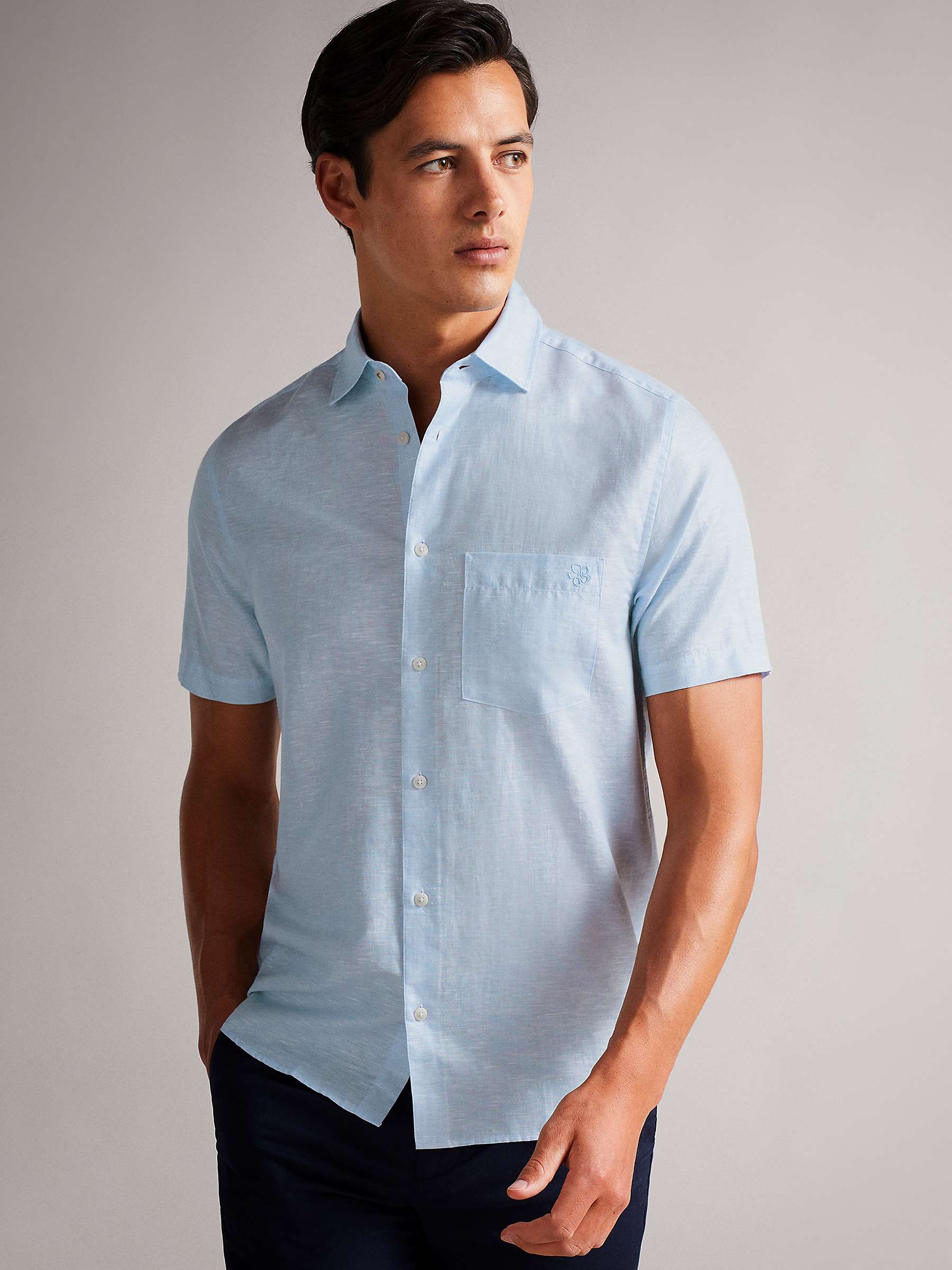 Buy Ted Baker Addle Short Sleeve Linen Blend Shirt Online at johnlewis.com