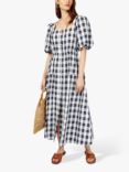 Somerset by Alice Temperley Check Midaxi Dress, Navy
