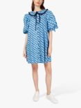 Somerset by Alice Temperley Puff Sleeve Abstract Mini Dress, Blue